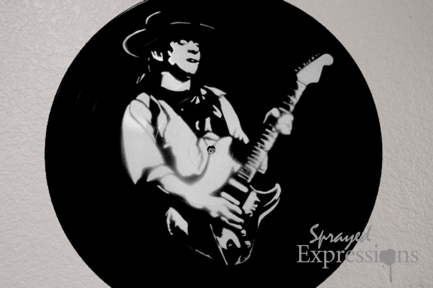 Stevie Ray Vaughan Vinyl Record Painting