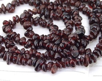 strand Nugget Chip Wine Garnet Gemstone Beads ----- 5mmx 6mm ----- about 180Pieces ----- gemstone beads--- 34" in length