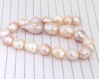 Pink Rice Freshwater Cultured Pearl Gemstone Beads----10mm- 12mm----about 20Pieces----gemstone beads