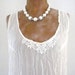 Vintage, Sheer, Dress in off white with Beautiful lace, One Size Fits All