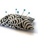 Pincushion Ring, Black and Cream Pincushion, Spiderweb Pincushion