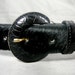 Vintage 1980's Italian calfhair black leather belt - rocker style aligator embossed beautiful Tarox M L