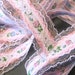 Lace Trim With Flower Embroidery Band, Gold / Pink / Green, 1 1/2" Beading with 7/8" Embroidery, 1 Yard For Victorian & Romantic Crafts