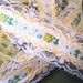 Raschel Lace Beading with Flower Band, White / Green / Yellow , 1 1/2" Beading with 7/8" Embroidery, 1 Yard, For Victorian & Romantic Crafts