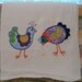 Embroidered Applique Chickens Flour Sack Dish Towel