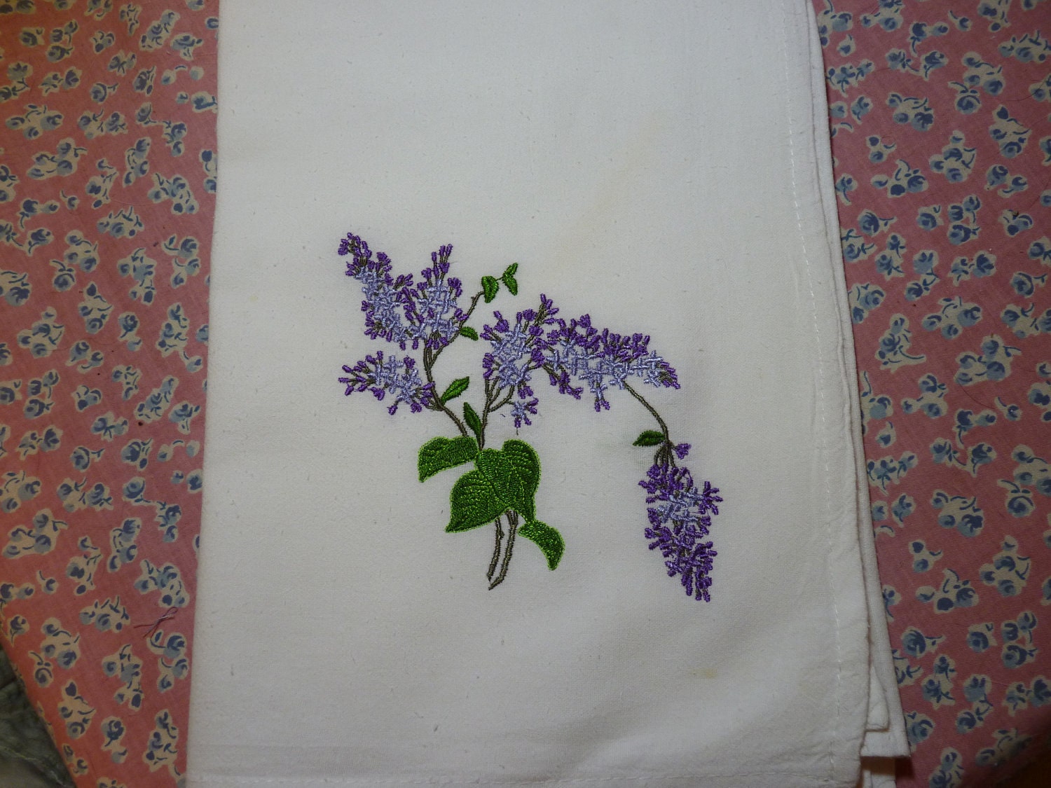 Spring Lilacs Flour Sack Dish Towel