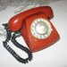 Vintage Russian Soviet rotary phone, retro phone with a rotary drive for a set of terracotta color