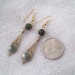 Vtg RETRO Pierced Earrings -Green Dangles-R289