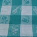 Vintage Tablecloth Blue White Check Homestyle