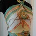 Summer sherbet coloured Hermes-esque esquestrian motif scarf upcycled as retro elegant halter:one size fits all