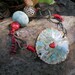 Heart Strings bracelet- turquoise ceramic bead focal, heart pendant, red leather, brass, Southwest glam. Jettabugjewelry