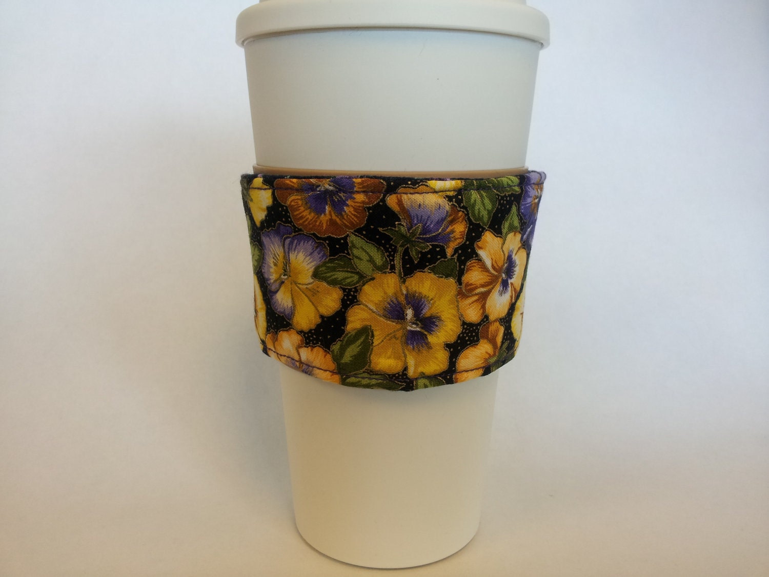 Insulated Cup SleeveFabric Coffee Cup Sleeve by ThePeacefulPea