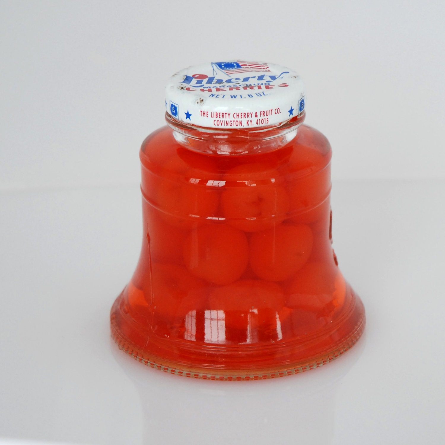 Liberty Bell Bicentennial Jar of Maraschino Cherries Liberty