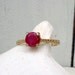 Vintage Costume Ruby Ring Lind 14K HGE