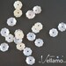 Nacre flat flower shaped beads, mother of pearl shiny beads, white, 21 pieces