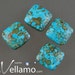 Square shaped mosaic stone turquoise beads, 16-18mm, 4 pieces