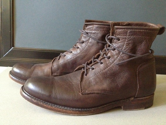 Vintage Shoe Company Bluff Boots Harness Brown by JansVintageStuff