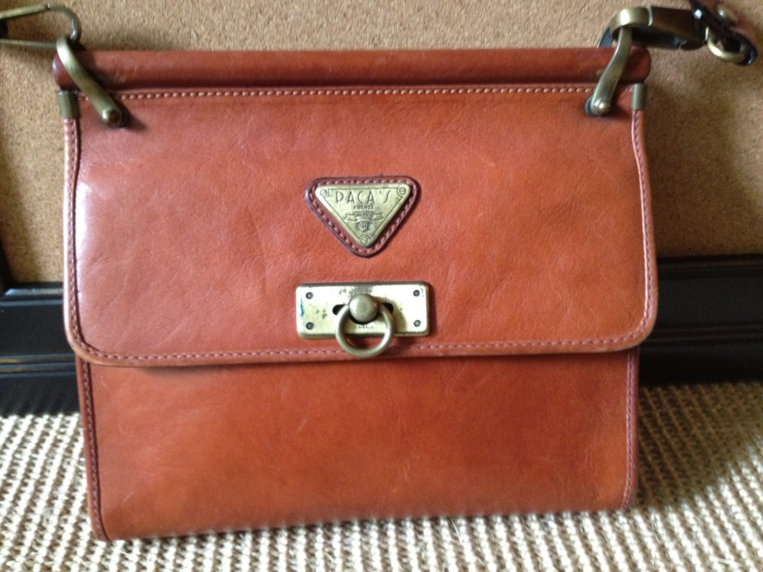 Vintage Paca Firenze Italian made leather British Tan 1964