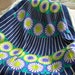 Vintage Vera Silk Scarf Ladybug Blue, Lime Green, Purple White Print
