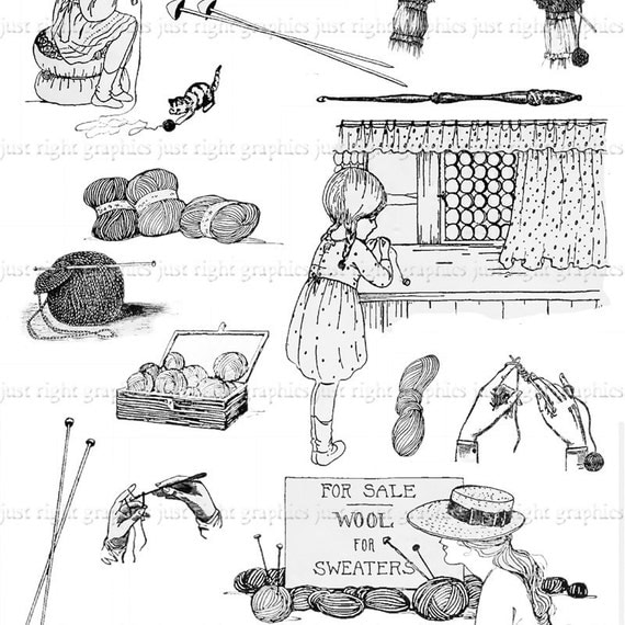 vintage knitting clipart - photo #9