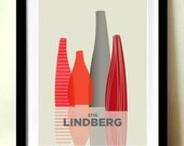 Mid century modern, retro poster, STIG LINDBERG vases, scandinavian design inspired, home decor, wall art, modern print, minimalist poster