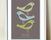 Home Décor, Bob Marley, Three Little Birds, Music Poster, Wall Art, Song Lyrics, Retro poster, , Giclée print