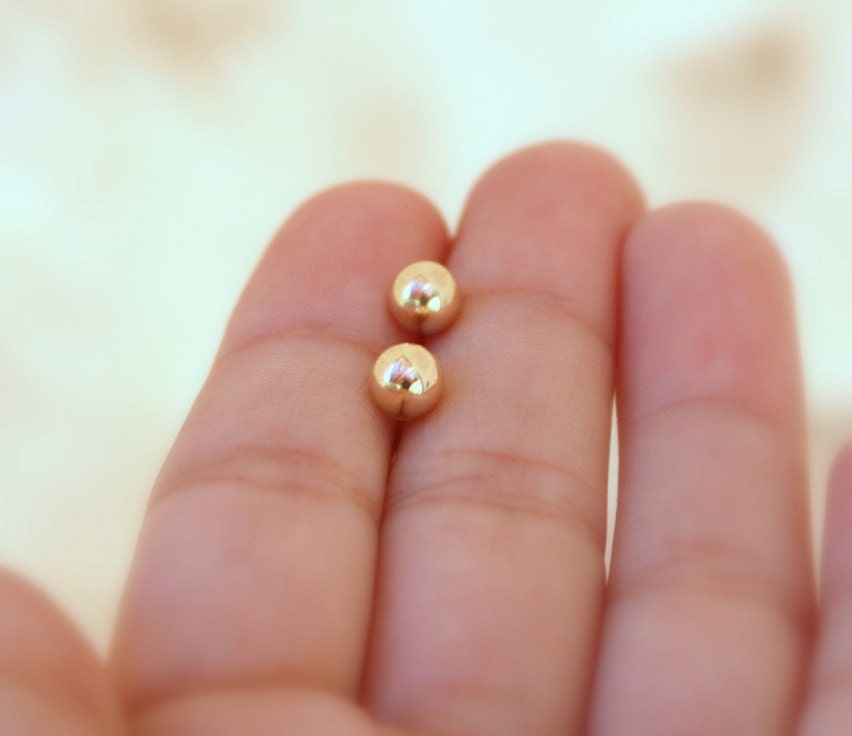 gold stud earrings gold stud gold filled earrings 6mm