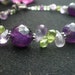 Natural Gemstone Amethyst - Natural Gemstone Peridot - 925 Sterling Silver Bracelet