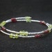 Natural Gemstone Garnet - Natural Gemstone Peridot 925 Liquid Silver Bangle Bracelet