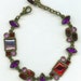 RESERVED FOR JENMAY1 Vintage Rhinestone Bracelet, 1960s or Earlier, Multiple Colored Stones, Pinks, Reds, Purples, Brass