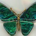 Vintage Butterfly Brooch. Green Wings, Gold Tone Body, Beautiful Design.
