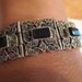 Vintage Silver Bracelet. Heavy, Stamped 925, Sterling, Black Onyx and Marcasite.