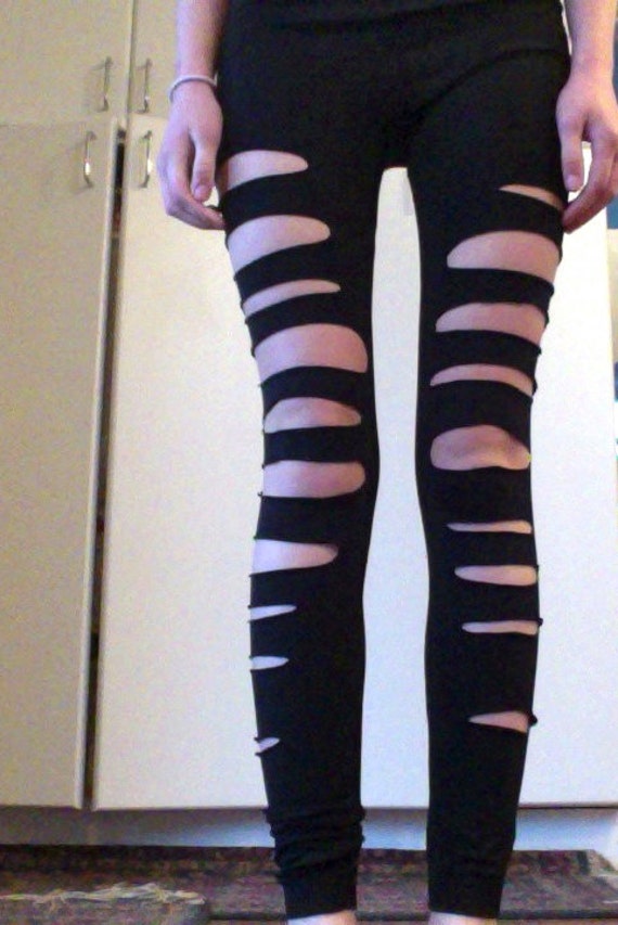 Items similar to Ripped Leggings on Etsy