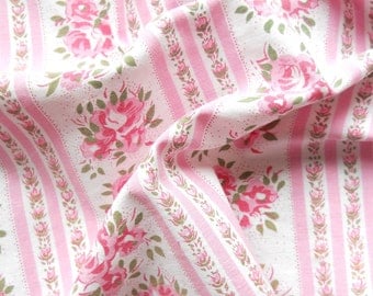 1930's fabric vintage french fabric quilting fabric antique fabric pink roses french fabric antique pink fabric 199