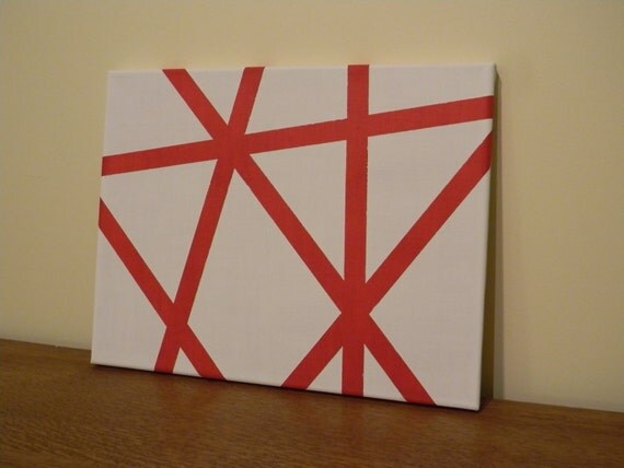 Items similar to 11"x14" Canvas Wall Art (White with Red) on Etsy