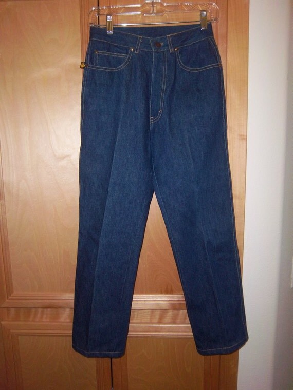 Items similar to Ladies vintage 1980's dark denim designer blue jeans ...