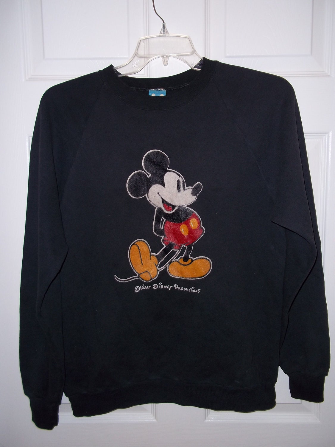 Items similar to Vintage black Mickey Mouse crew neck sweatshirt with ...