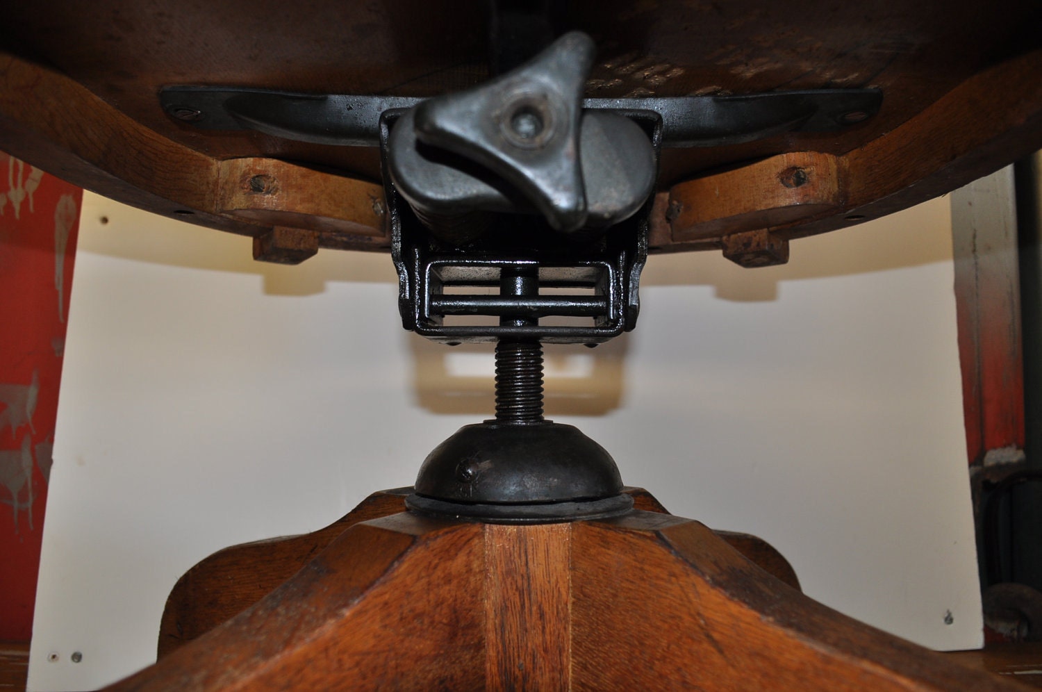 Vintage Swivel Oak Desk Chair Teacher's Chair