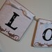 LOVE" Banner - 6" x 6" Cardboard "- Crackle effect - Photo prop - Wedding Banner - Vintage look - Sign - White, Black