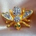 Vintage Joan Rivers Brooch Rhinestone Bee