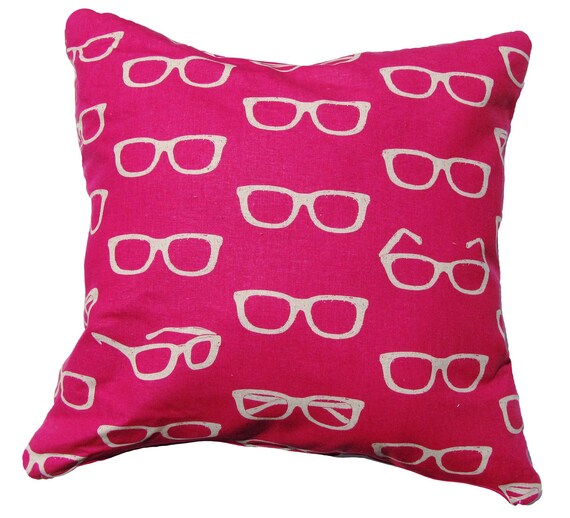 Pink Japanese Pillow CoverSunglasses Echino by AnyarwotDesigns