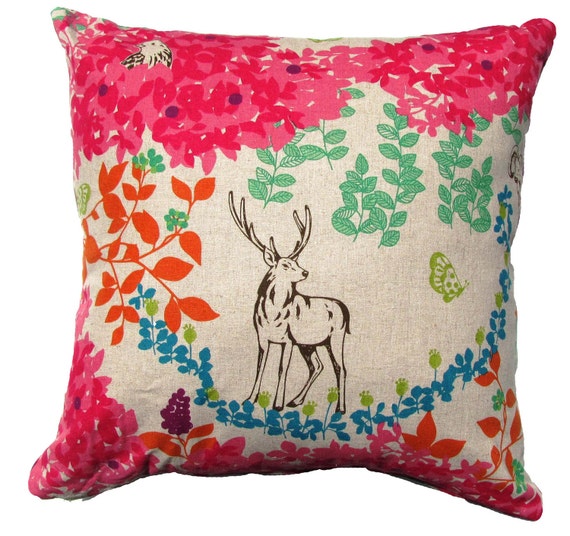 Pink Japanese Pillow Cover Decorative by AnyarwotDesigns on Etsy