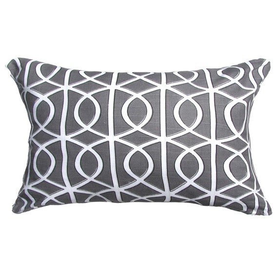 Items similar to Grey Pillow Cover- Trellis Pillow- Throw Pillow ...