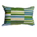Blue Green Pillow Cover- Green Lumber Pillow- Retro Waverly Marine Stripes Green / Blue / White / Tan -12"x18" Pillow