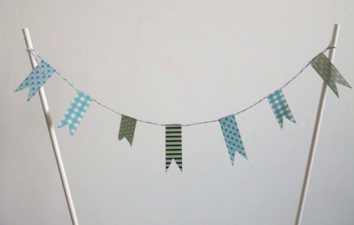 Cake Bunting party decoration washi tape blue by owlanddove