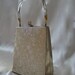 1950s Metal Purse with Brocade Fabric and Lucite Glitter Handle - Mid Century vlv - 50s metal handbag - Mad Men