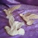 Set of 3 Plastic Cream and Gold Dove Ornaments