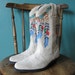 Vintage Cowboy Boots with Embroidered Feather Design US Size 6.5, UNWORN // AC42