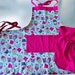 Cupcake Apron Reversible in Aqua and Bright pink