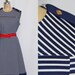 XXL Vintage Dress Navy and White Sailor
